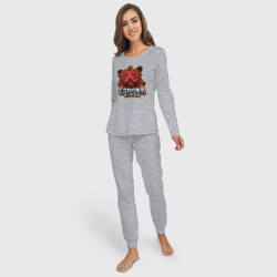 Женская пижама с лонгсливом хлопок Страшный коронавирус - фото 2