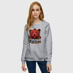Женский свитшот хлопок Страшный коронавирус - фото 2