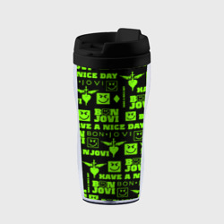 Термокружка-непроливайка Bon Jovi кислотный паттерн