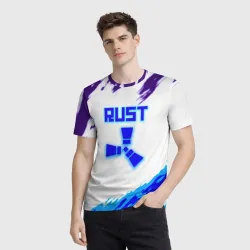 Мужская футболка 3D Rust неоновые краски - фото 2