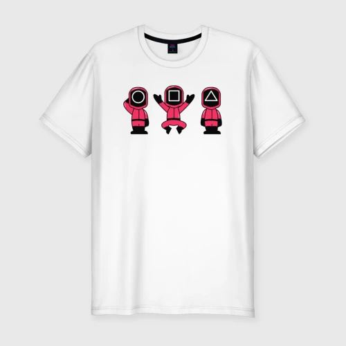 Мужская футболка хлопок Slim Надзиратели игры в кальмара