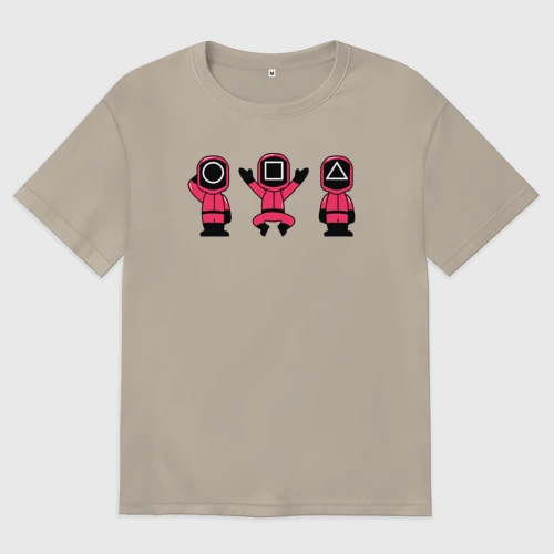 Мужская футболка хлопок Oversize Надзиратели игры в кальмара