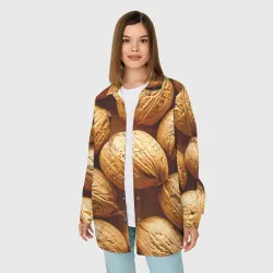 Женская рубашка oversize 3D Грецкие орехи в скорлупе - фото 2