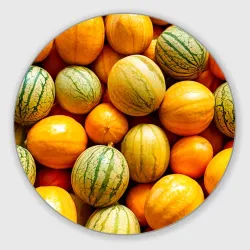 Круглый коврик для мышки Дыньки
