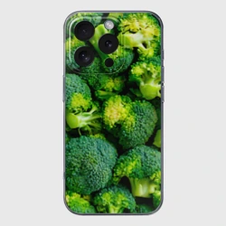 Чехол для iPhone 16 Pro Max силиконовый с защитой камеры Брокколи