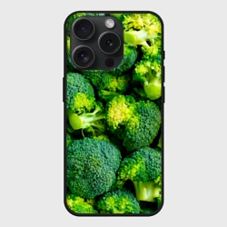 Чехол силиконовый для Apple iPhone 15 Pro Мax матовый Брокколи