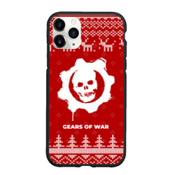Чехол для iPhone 11 Pro Max матовый Новогодний Gears of War с оленями
