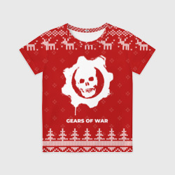 Детская футболка 3D Новогодний Gears of War с оленями