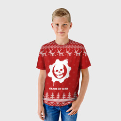 Детская футболка 3D Новогодний Gears of War с оленями - фото 2