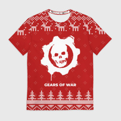 Мужская футболка 3D Новогодний Gears of War с оленями