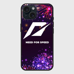 Чехол силиконовый для Apple iPhone 15 матовый Праздничный Need for Speed