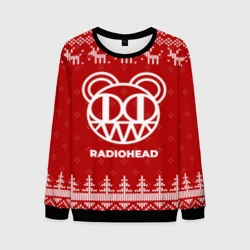 Мужской свитшот 3D Новогодний Radiohead с оленями