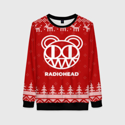 Женский свитшот 3D Новогодний Radiohead с оленями