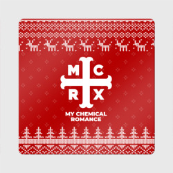Магнит виниловый Квадрат Новогодний My Chemical Romance с оленями