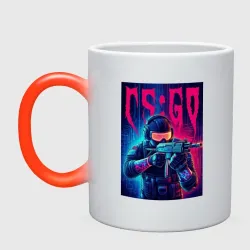 Кружка хамелеон Counter Strike go - neon glow