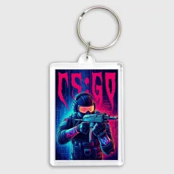 Брелок прямоугольный 35*50 Counter Strike go - neon glow