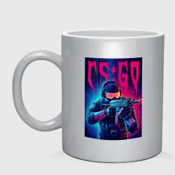 Кружка керамическая Counter Strike go - neon glow