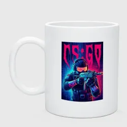 Кружка керамическая Counter Strike go - neon glow