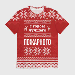 Мужская футболка 3D С годом лучшего пожарного с оленями