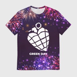 Мужская футболка 3D Праздничный Green Day