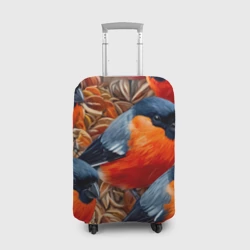 Чехол для чемодана 3D Снегири
