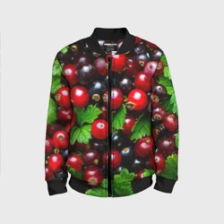 Детский бомбер 3D Зеленая черная смородина