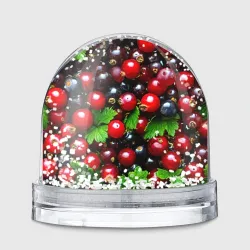 Игрушка Снежный шар Зеленая черная смородина
