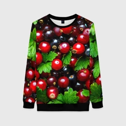 Женский свитшот 3D Зеленая черная смородина