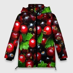 Женская зимняя куртка Oversize Зеленая черная смородина