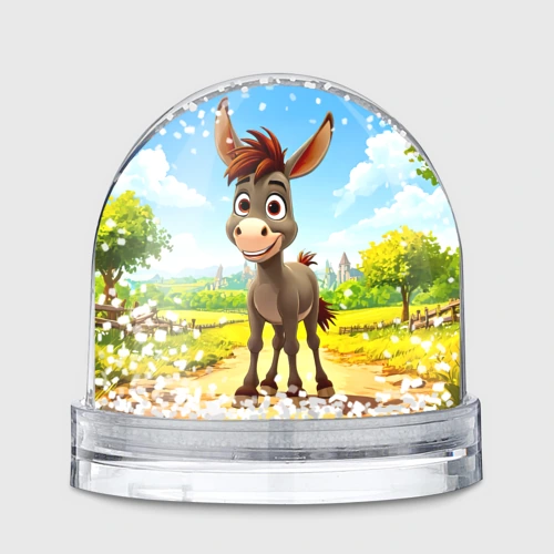 Игрушка Снежный шар Ослик