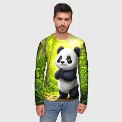 Мужской лонгслив 3D Пандочка - фото 2