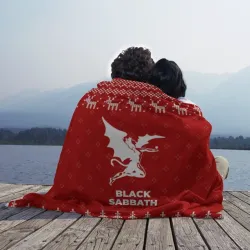 Плед 3D Новогодний Black Sabbath с оленями - фото 2
