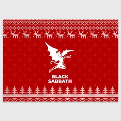 Поздравительная открытка Новогодний Black Sabbath с оленями