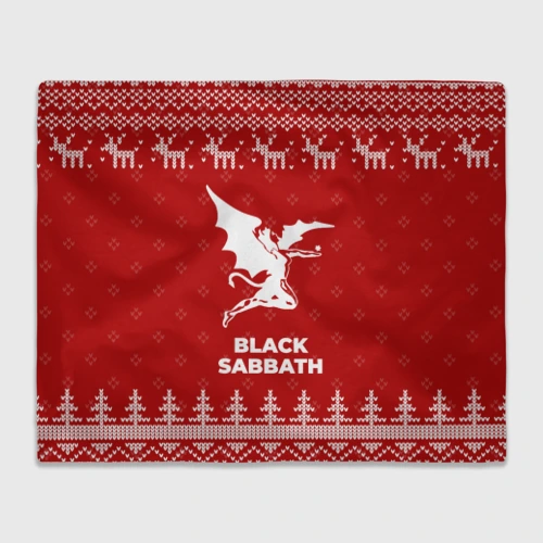 Плед 3D Новогодний Black Sabbath с оленями