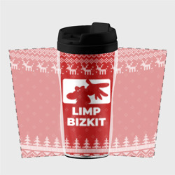 Термокружка-непроливайка Новогодний Limp Bizkit с оленями - фото 2