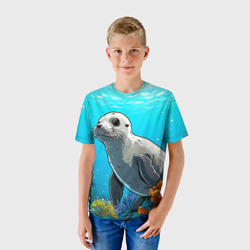 Детская футболка 3D Белый тюлень - фото 2
