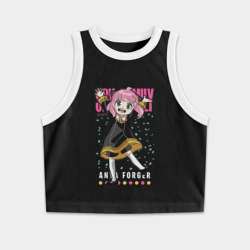 Женская укороченная майка-топ хлопок Семья шпиона Анна