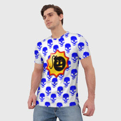 Мужская футболка 3D Serious Sam skull pattern - фото 2