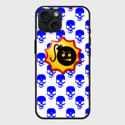 Чехол силиконовый для Apple iPhone 15 матовый Serious Sam skull pattern