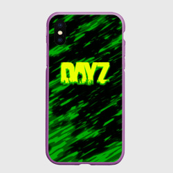 Чехол для iPhone XS Max матовый Dayz кислотное лого краски