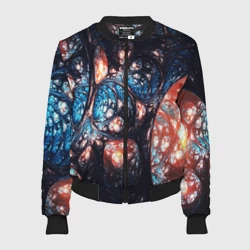 Женский бомбер 3D Абстрактные фракталы узор