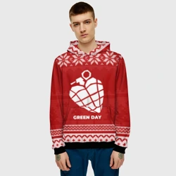 Мужская толстовка 3D Новогодний Green Day - фото 2