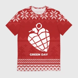 Мужская футболка 3D Новогодний Green Day