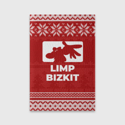 Обложка для паспорта матовая кожа Новогодний Limp Bizkit
