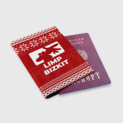 Обложка для паспорта матовая кожа Новогодний Limp Bizkit - фото 2