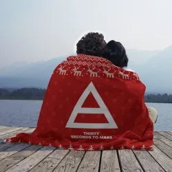 Плед 3D Новогодний Thirty Seconds to Mars с оленями - фото 2