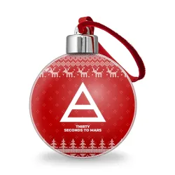 Ёлочный шар Новогодний Thirty Seconds to Mars с оленями