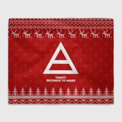 Плед 3D Новогодний Thirty Seconds to Mars с оленями