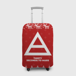 Чехол для чемодана 3D Новогодний Thirty Seconds to Mars с оленями