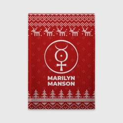 Обложка для автодокументов Новогодний Marilyn Manson с оленями